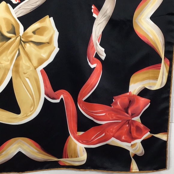 Bonjela ribbons and bows square scarf NWT - Picture 5 of 11